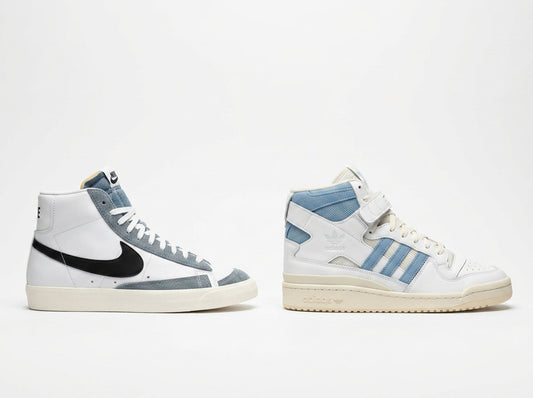 Nike Blazer Mid 77 Vintage and Adidas Forum 84 High side by side comparison