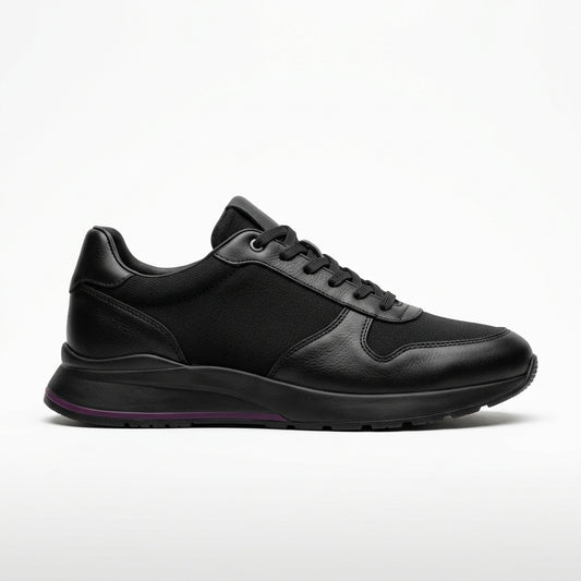 Shoelace Express Onyx Runner sneaker - all black low-top