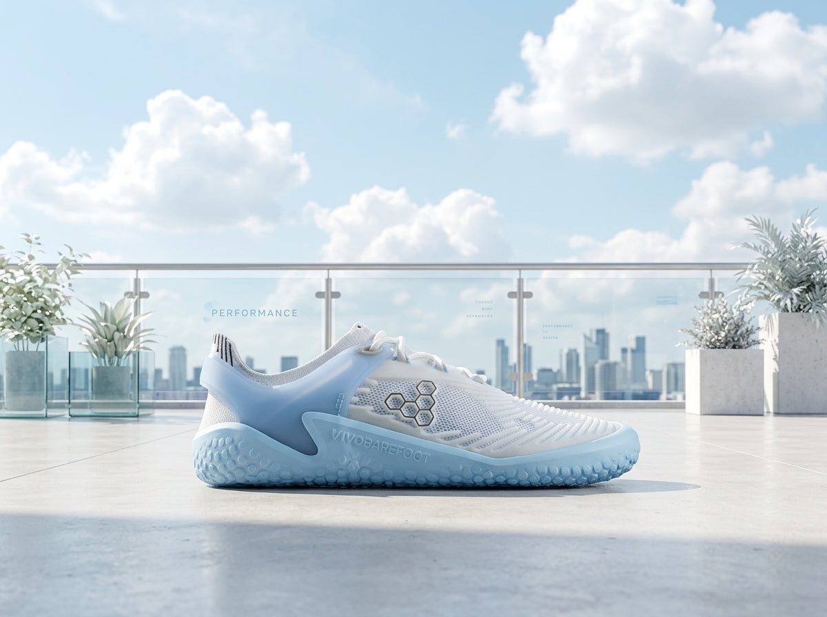 Vivobarefoot Motus Strength II Skyway lifestyle on rooftop